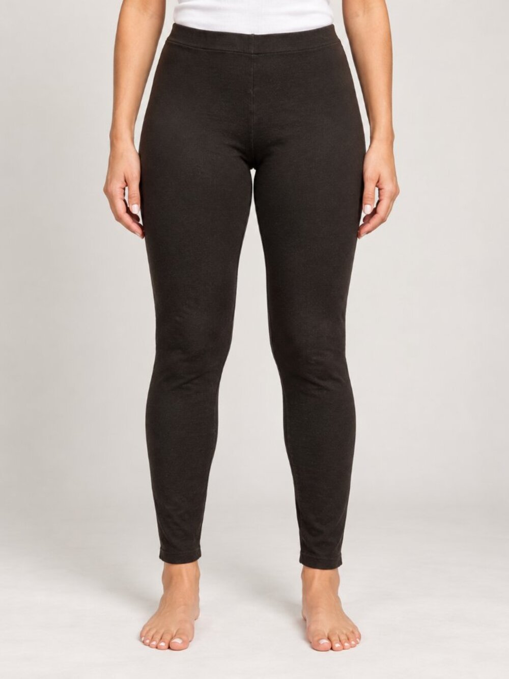 T Party L Black Long Leggings Made in USA Stretch Fit Minimalist